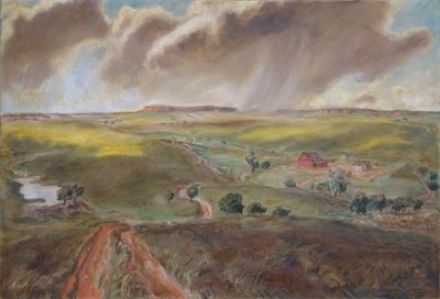 Frühlingsschauer (Landschaft in West-Kansas) von John Steuart Curry