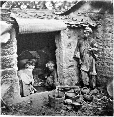 China, eine einfache Familie, um 1870 (Foto) von John Thomson