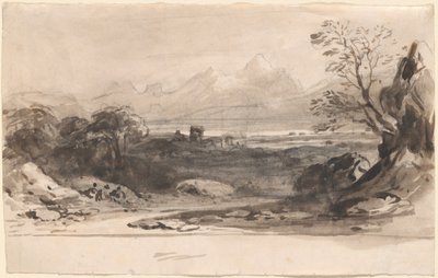 Landschaft mit Ruinen von John Varley