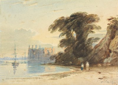 Flusslandschaft mit Figuren von John Varley