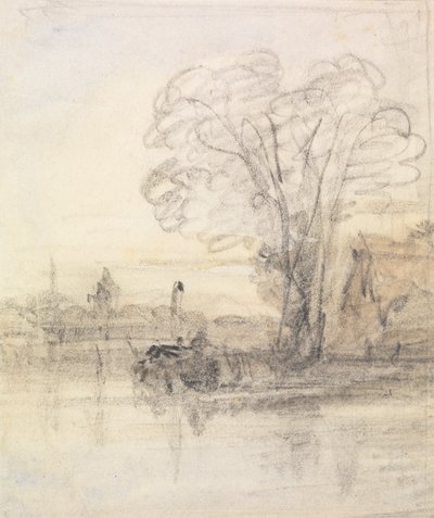 Bäume über einem Fluss von John Varley