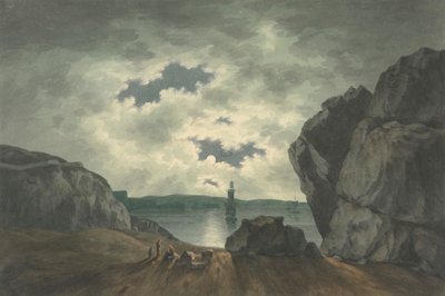 Bucht bei Mondschein von John Warwick Smith