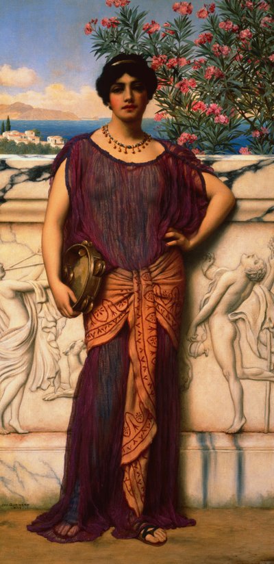 Das Tamburin-Mädchen von John William Godward