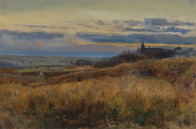 Kornfeld bei Sonnenuntergang von John William Inchbold