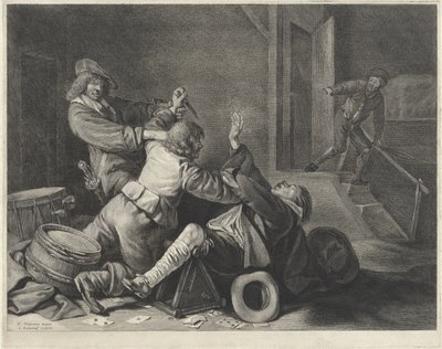 Gevecht in een interieur von Jonas Suyderhoef