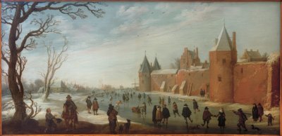 Schlittschuhläufer im Stadtgraben von Joost Cornelisz. Droochsloot