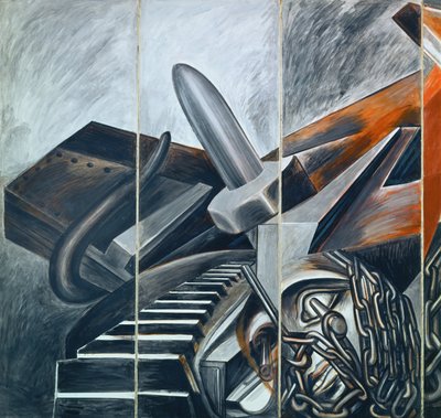 Sturzkampfbomber und Panzer von José Clemente Orozco