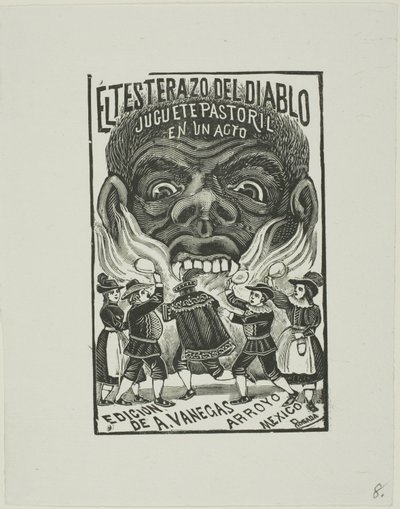 Der Teufel stößt mit seinem Kopf von José Guadalupe Posada