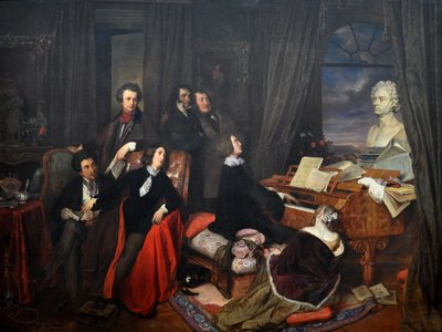 Franz Liszt fantasierend am Klavier, 1840 von Josef Danhauser