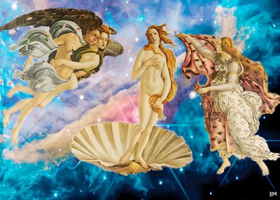 JJM-recreate: Botticelli-S_Die Geburt der Venus+JWST von Josef Johann Michel