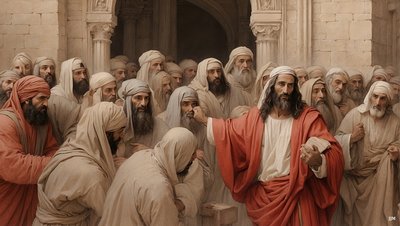Jesus treibt die Händler aus dem Tempel von Josef Johann Michel