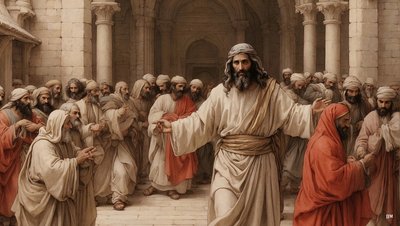 Jesus treibt die Händler aus dem Tempel von Josef Johann Michel