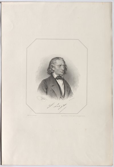 Porträt von Franz Liszt 1811-1886, 1856 von Josef Kriehuber