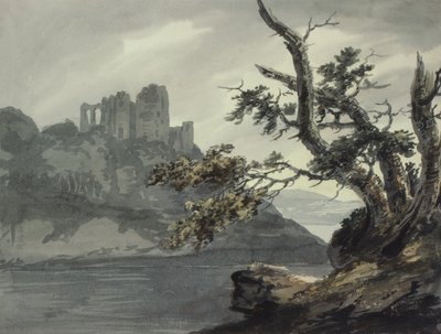 Ruine eines Schlosses an einem Fluss von Joseph Barber