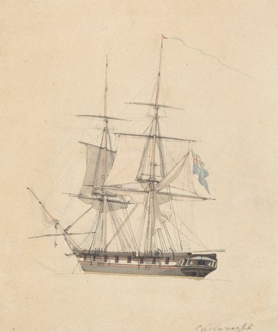 Einzelner Hermaphroditen-Brigg, Heck vorwärts von Joseph Cartwright