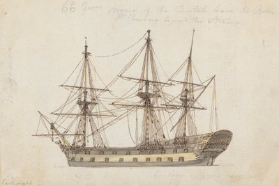 Sechsundsechzig Kanonen: Einzelne Fregatte von Joseph Cartwright