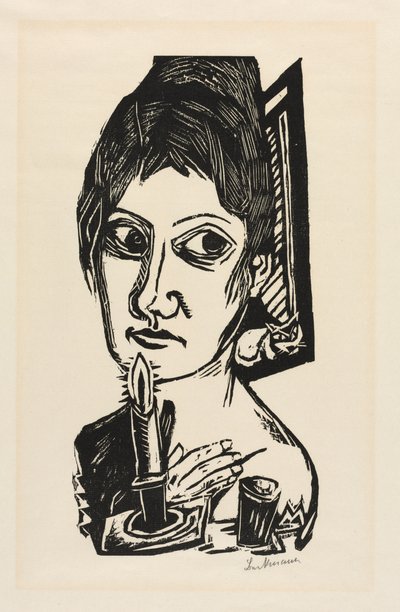 Frau mit Kerze von Joseph Charles Marin
