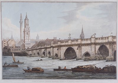 London Bridge alt, London, 1790 von Joseph Constantine Stadler