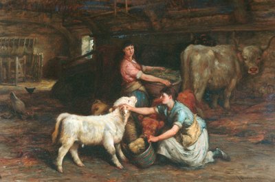 Die Kälber füttern von Joseph Denovan Adam