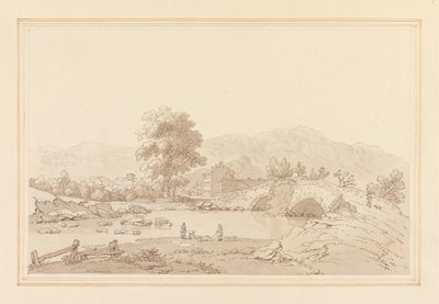 Nordeingang zu Keswick & Brücke von Joseph Farington