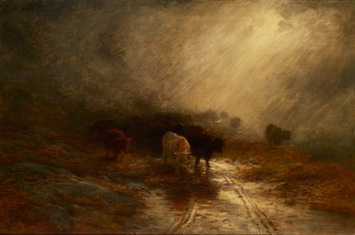 Rinder im Nebel von Joseph Farquharson