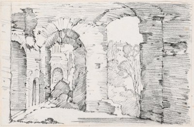 Gewölbte Durchgänge eines Ruinengebäudes von Joseph Marie Vien