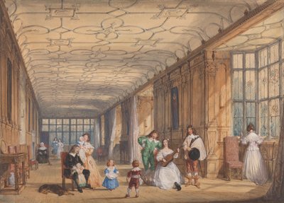 Die lange Galerie, Haddon Hall, Derbyshire von Joseph Nash