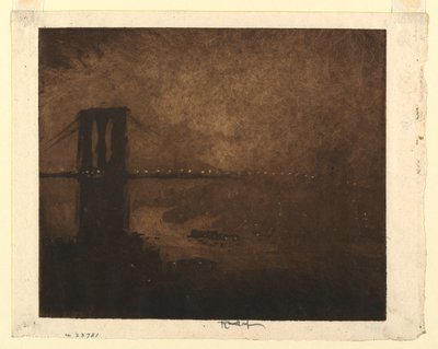 Brooklyn Bridge bei Nacht von Joseph Pennell