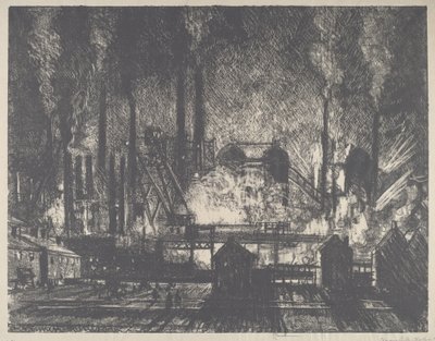 Schichtwechsel, Charleroi, 1911 von Joseph Pennell