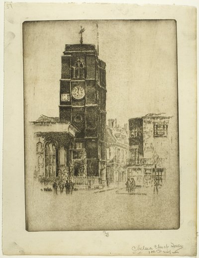 Chelsea Kirchturm von Joseph Pennell