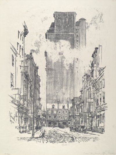 Sansom Street hinunter von Joseph Pennell