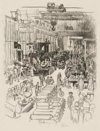 Englische Kriegsarbeit: Granaten fertigstellen von Joseph Pennell