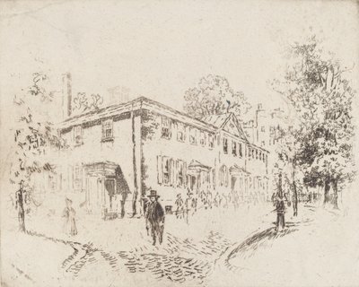 Fourth Street, Versammlungshaus, Philadelphia, 1920 von Joseph Pennell