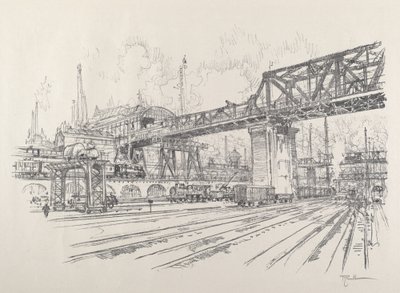 Gleisdreieck, 1921 von Joseph Pennell