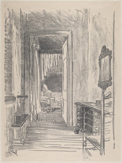 Flur zum Schlafzimmer, Stenton, 1912 von Joseph Pennell