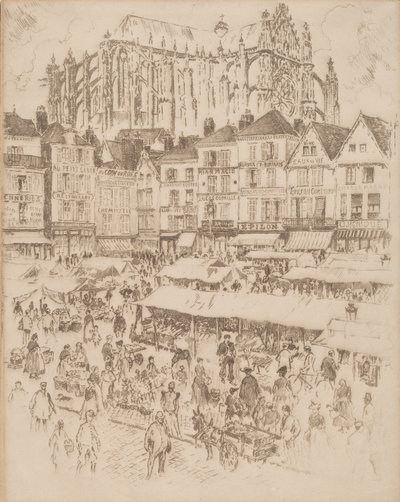 La Place, Beauvais, 1907 von Joseph Pennell