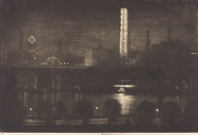 Londoner Nacht, Whiskey und Tee, 1909 von Joseph Pennell