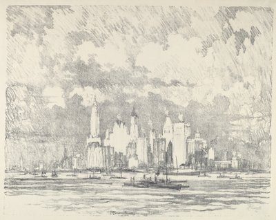 New York von Ellis Island, 1910 von Joseph Pennell