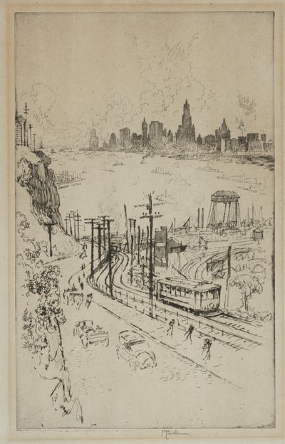 New York, von New Jersey aus von Joseph Pennell
