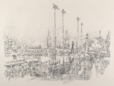 Oberbaumbrücke, Berlin, 1921 von Joseph Pennell