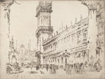 Wiederaufbau des Campanile, Venedig, Nr. II, 1911 von Joseph Pennell