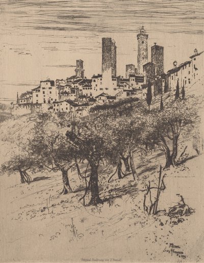 San Gimignano von Joseph Pennell