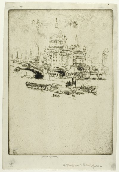St. Pauls von der Flussseite von Joseph Pennell