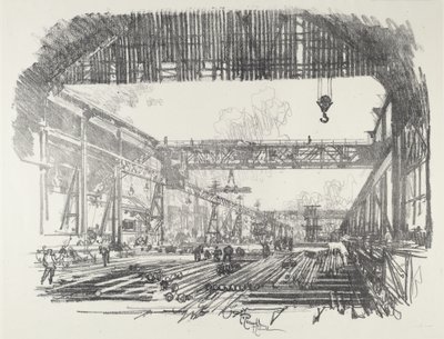 Stahlstangen für Granaten, 1916 von Joseph Pennell