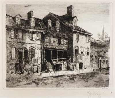 Straßenkehrer, Alte Häuser von Joseph Pennell