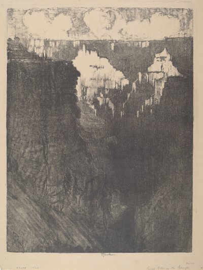 Sonnenuntergangsstädte im Canyon von Joseph Pennell