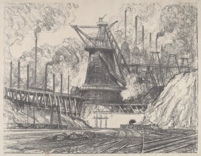 Die große Mühle, Gary, Indiana, 1915 von Joseph Pennell