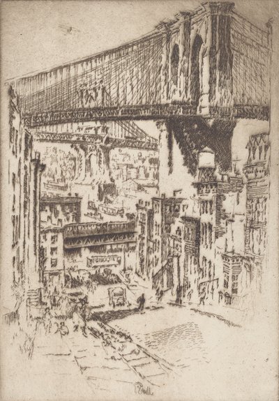 Die Brücken, von Brooklyn, 1921 von Joseph Pennell