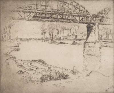 Die Stadtbrücke, St. Louis, 1919 von Joseph Pennell