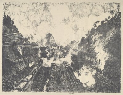 Der Schnitt, Blick auf den Ancon Hill, 1912 von Joseph Pennell
